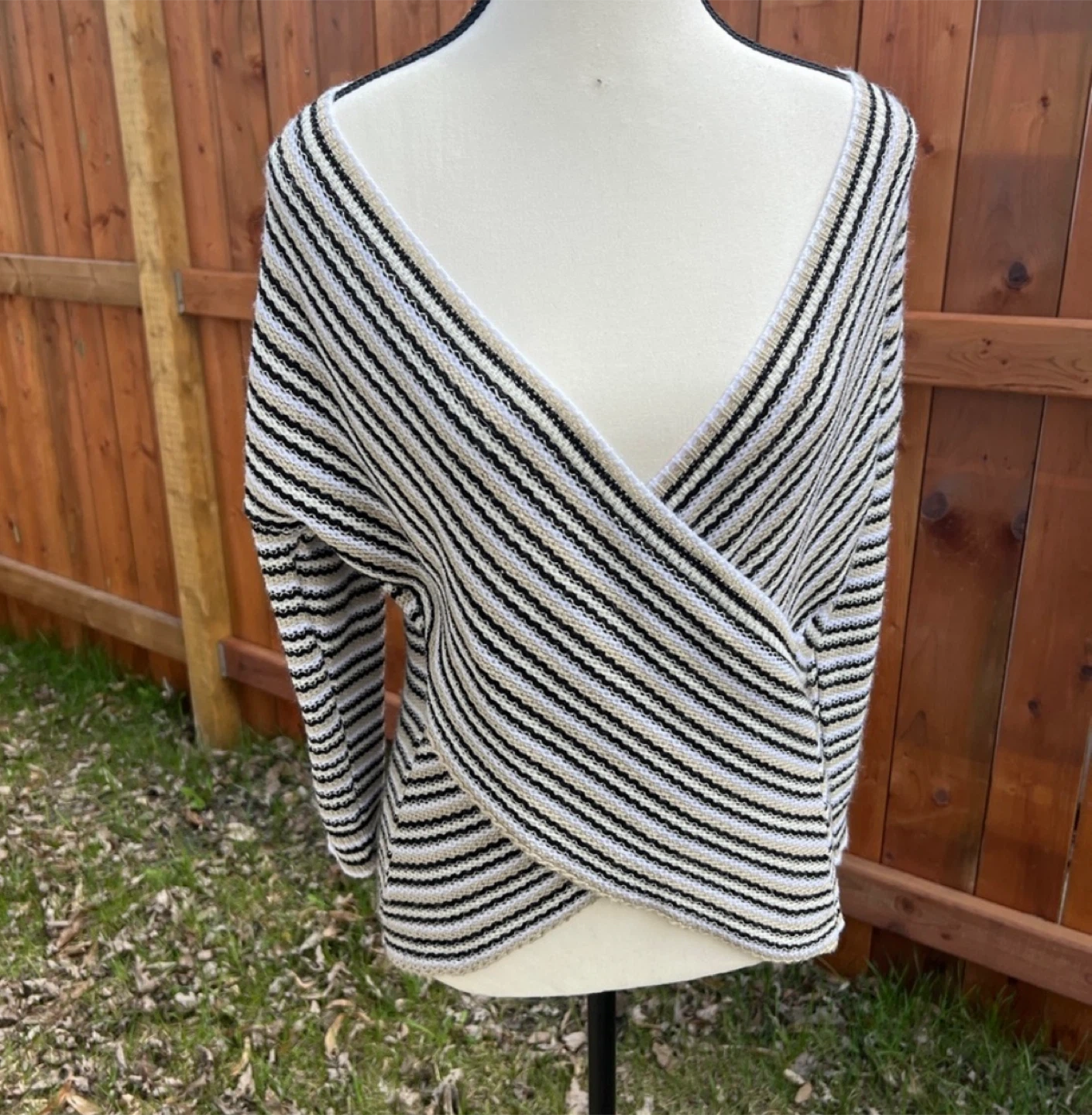 One-Two New York Striped Wrap Top