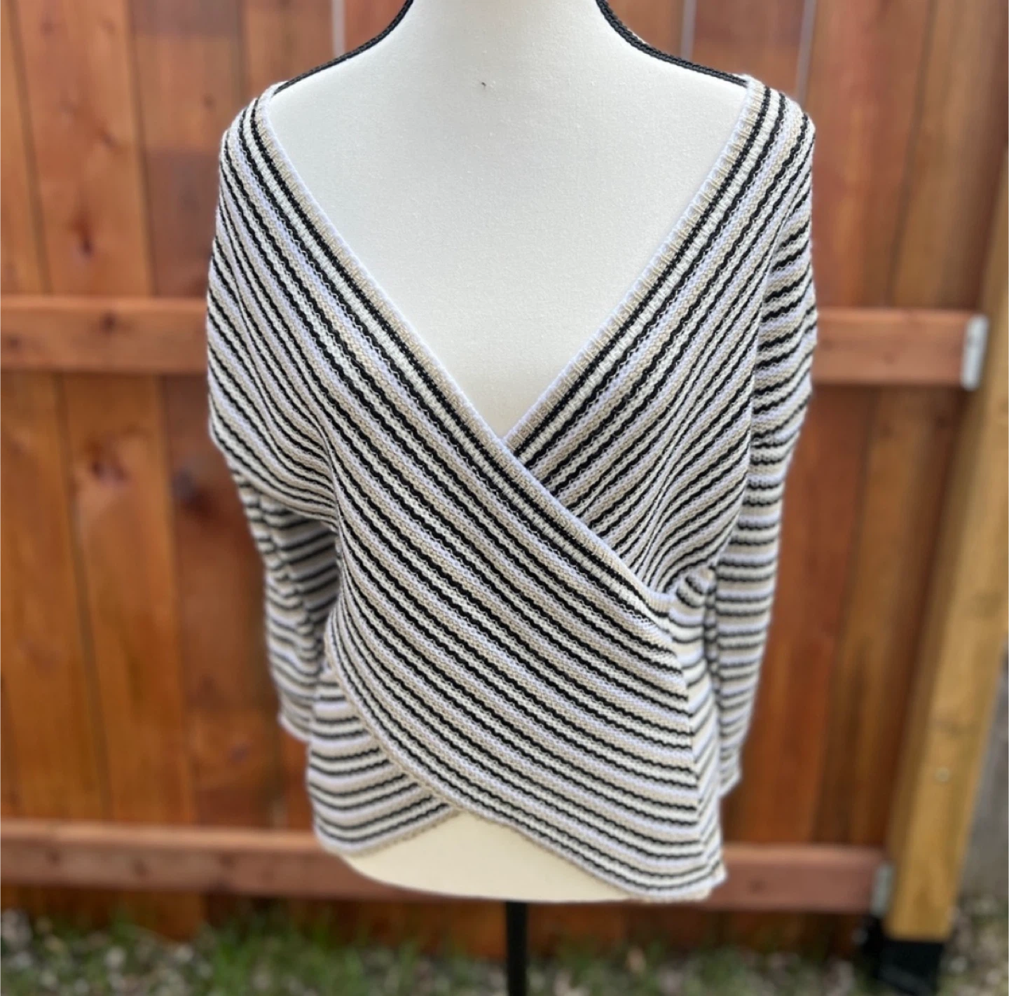One-Two New York Striped Wrap Top - photo 2