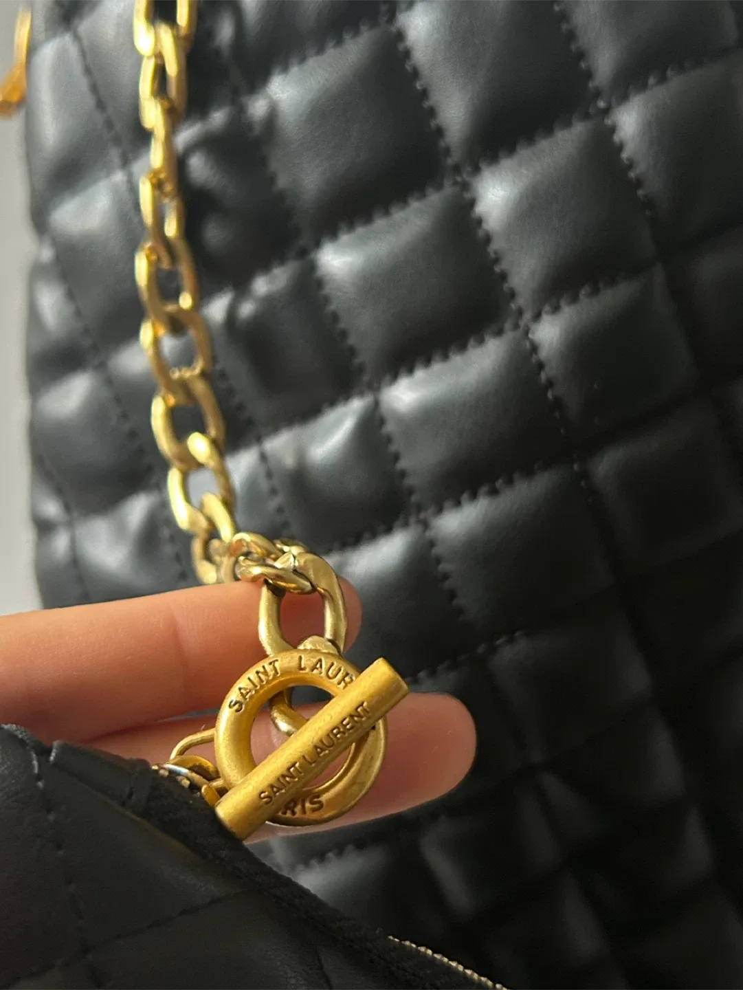 Saint Laurent Icare Quilted Lambskin Black Tote image indicator(2)