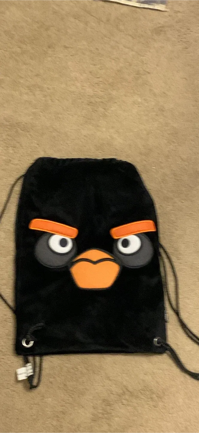Angry Birds Black Bird Drawstring Bag thumbnail