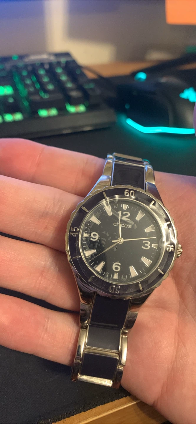 Chico's Silver & Black Women's Watch