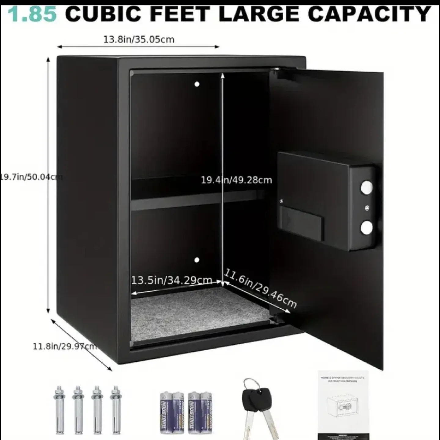 Black 1.85 Cubic Feet Safe with Digital Keypad thumbnail