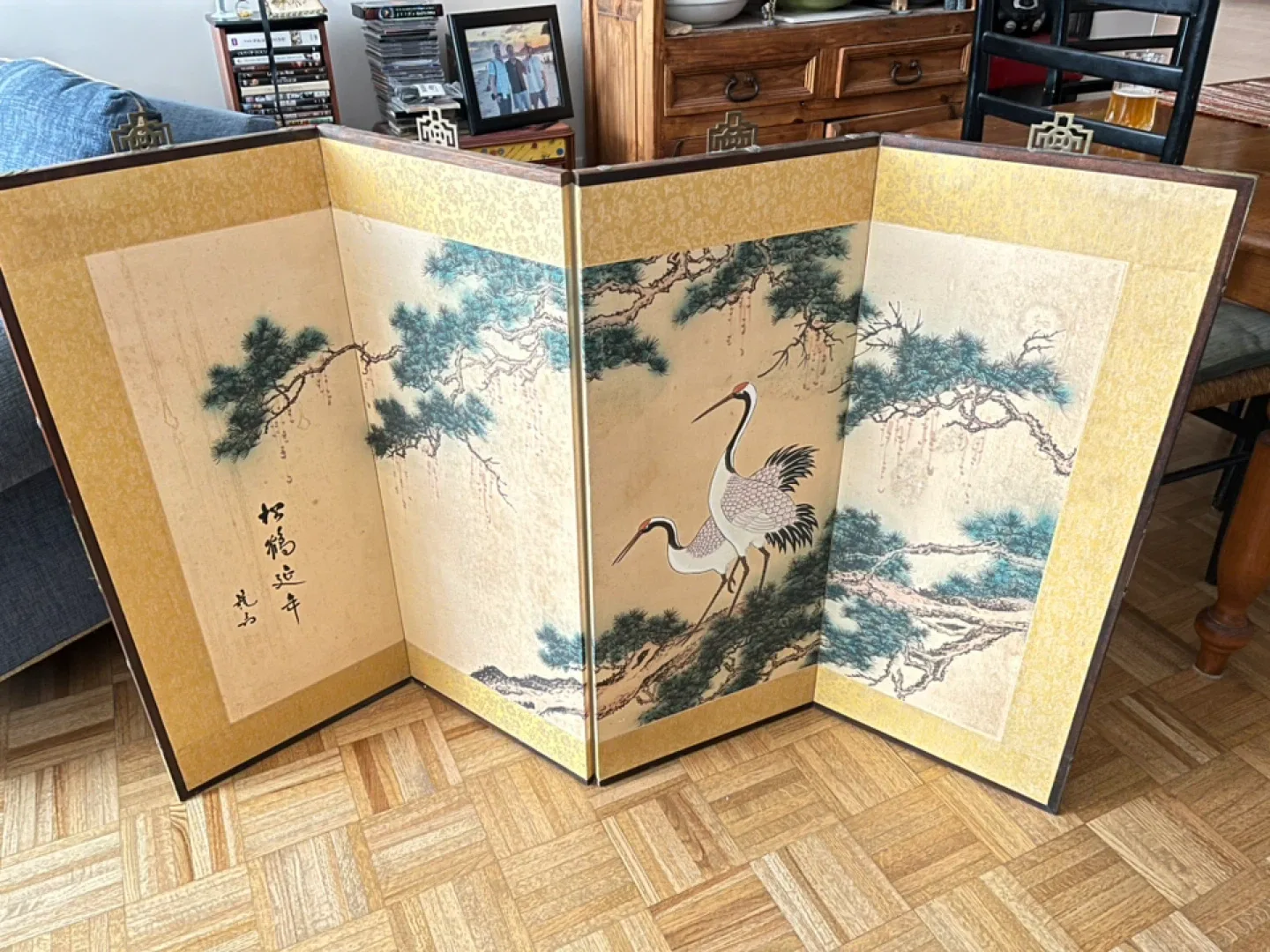 Vintage Asian Folding Screen Room Divider image indicator(2)