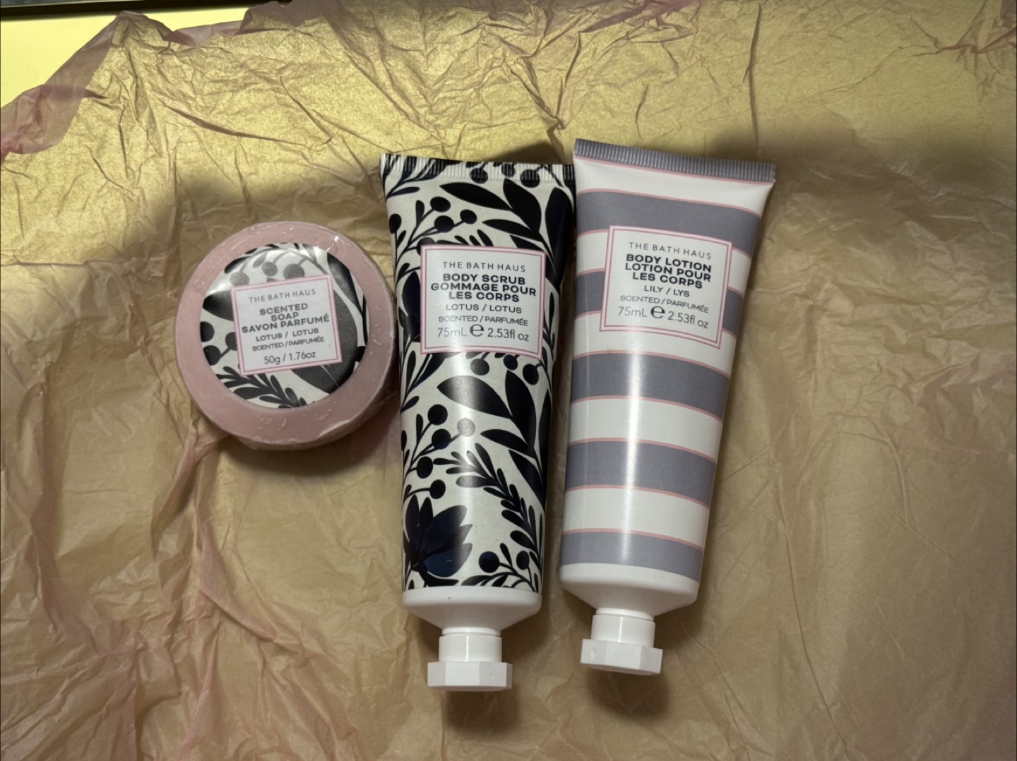 The Bath Haus Lotus & Lily Set: Soap, Scrub, Lotion