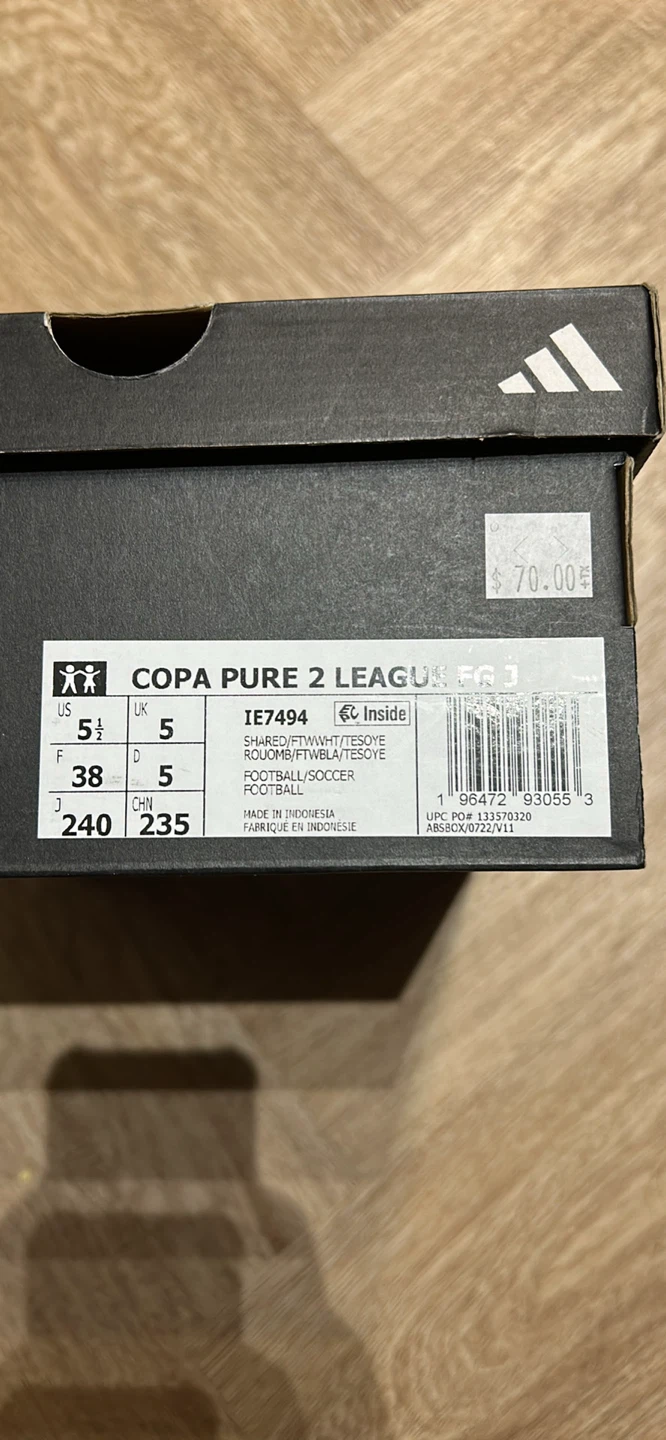 New Adidas Copa Pure 2 League FG Soccer Cleats - US 5.5 (kids)