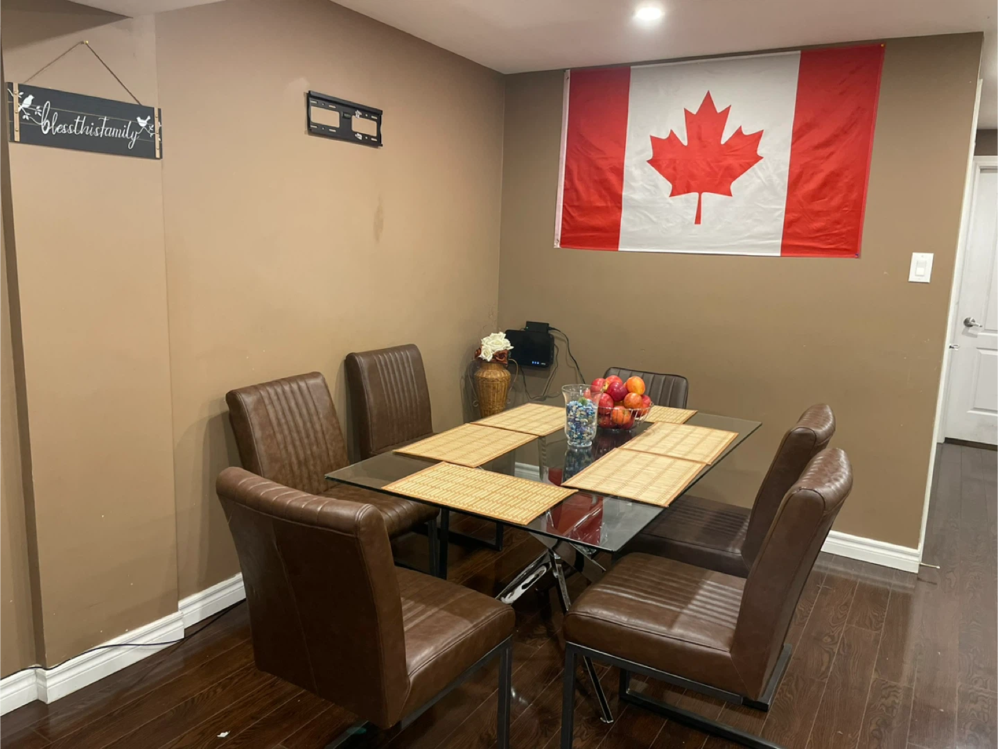 Dining Table with 6 Chairs - Brown
