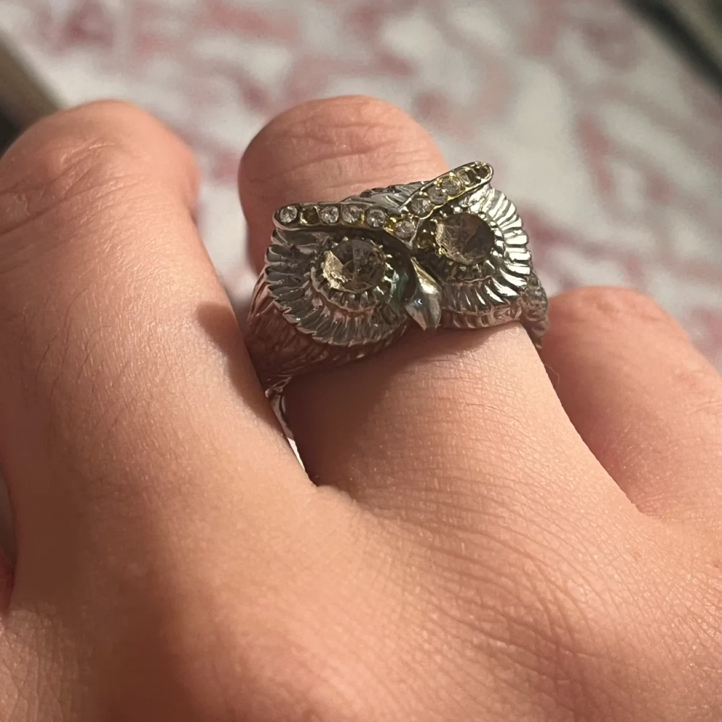 Owl Ring -Silver tone thumbnail