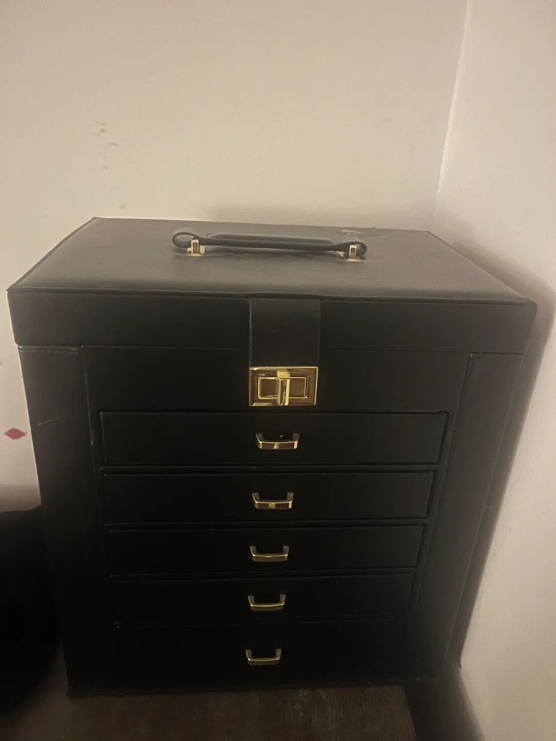 Black Jewelry Box with Drawers image indicator(2)