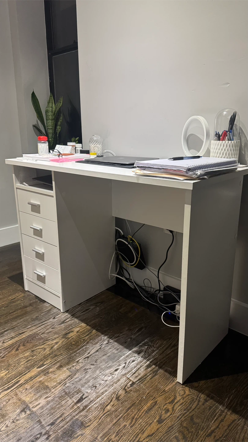 White Desk with Drawers