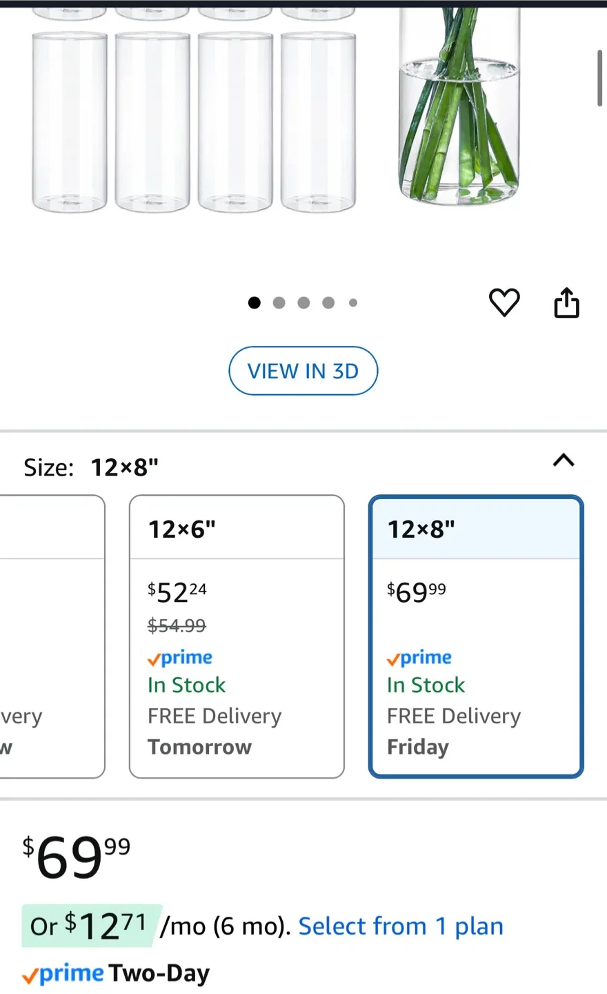 Hurricane Glass Cylinder Vases 8" Tall - 7 left image indicator(4)