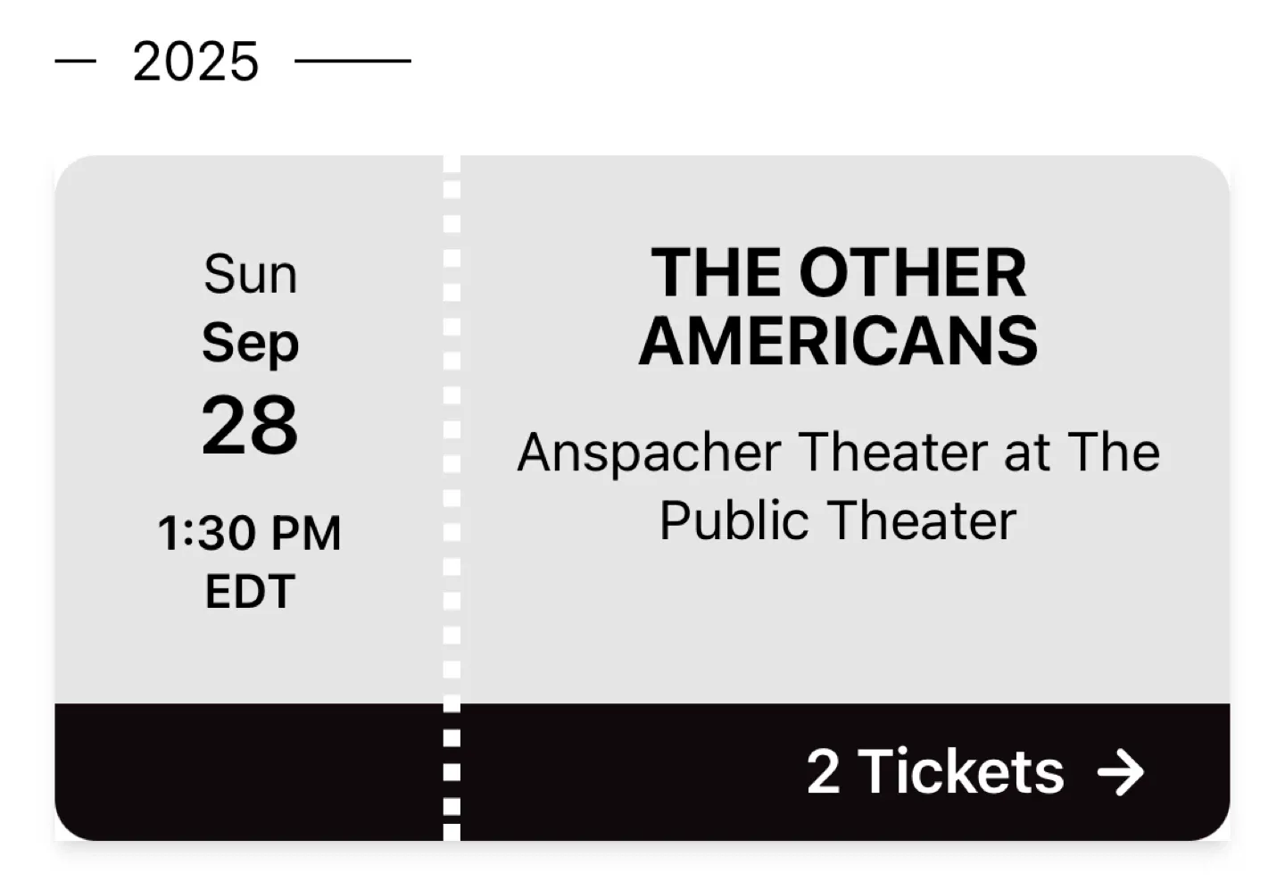 1 Ticket to 'The Other Americans' - Sep 28, 2025 1:30pm thumbnail