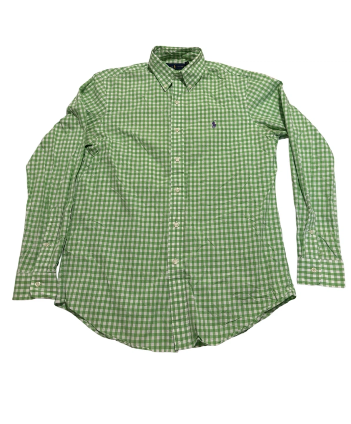 Ralph Lauren Green Gingham Button-Down Shirt
