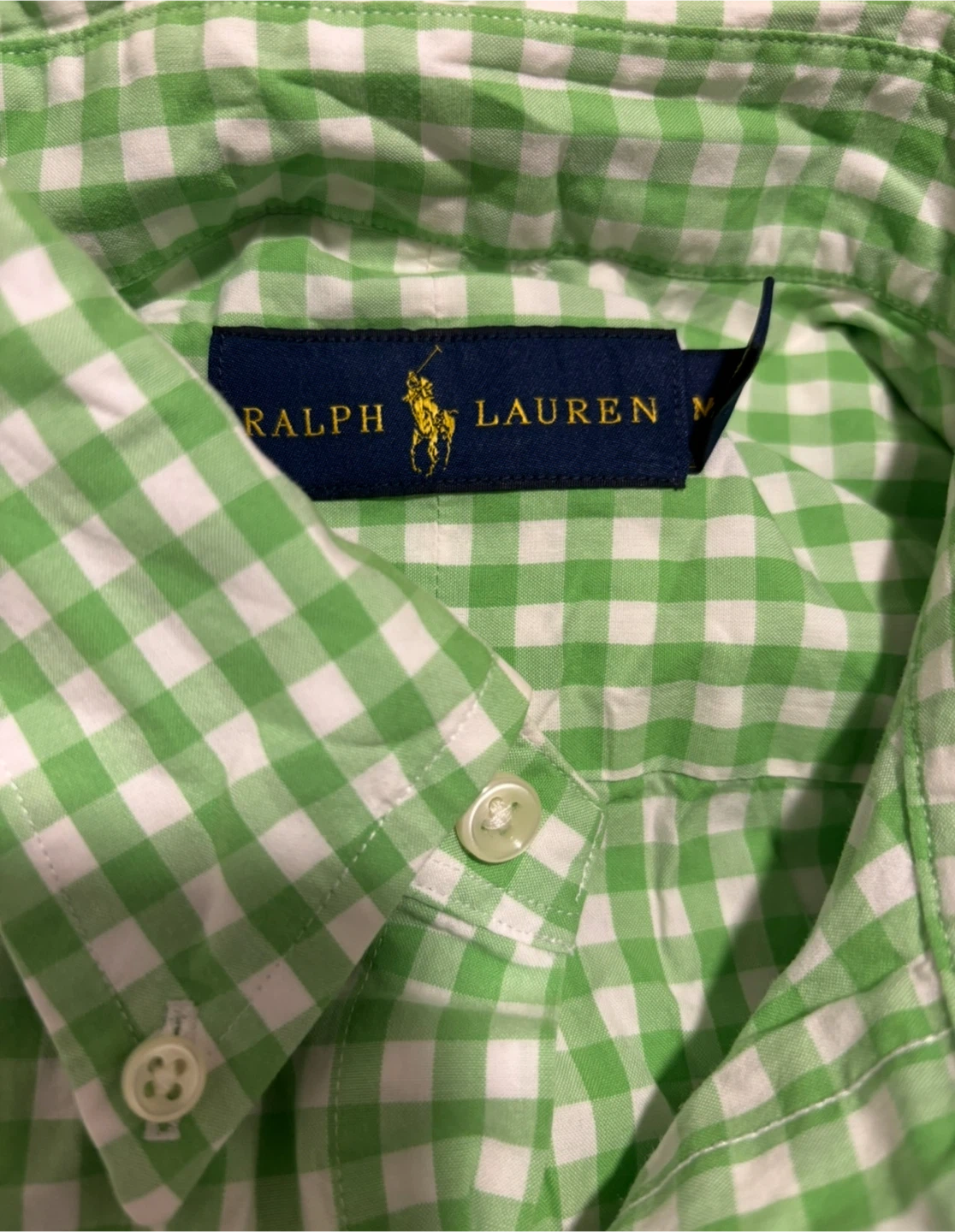 Ralph Lauren Green Gingham Button-Down Shirt - photo 4