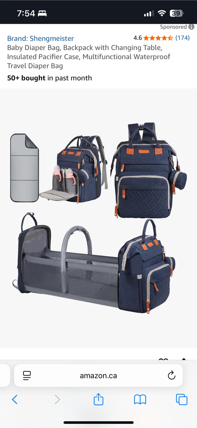 Baby Diaper Bag Backpack w/ Changing Table - photo 2