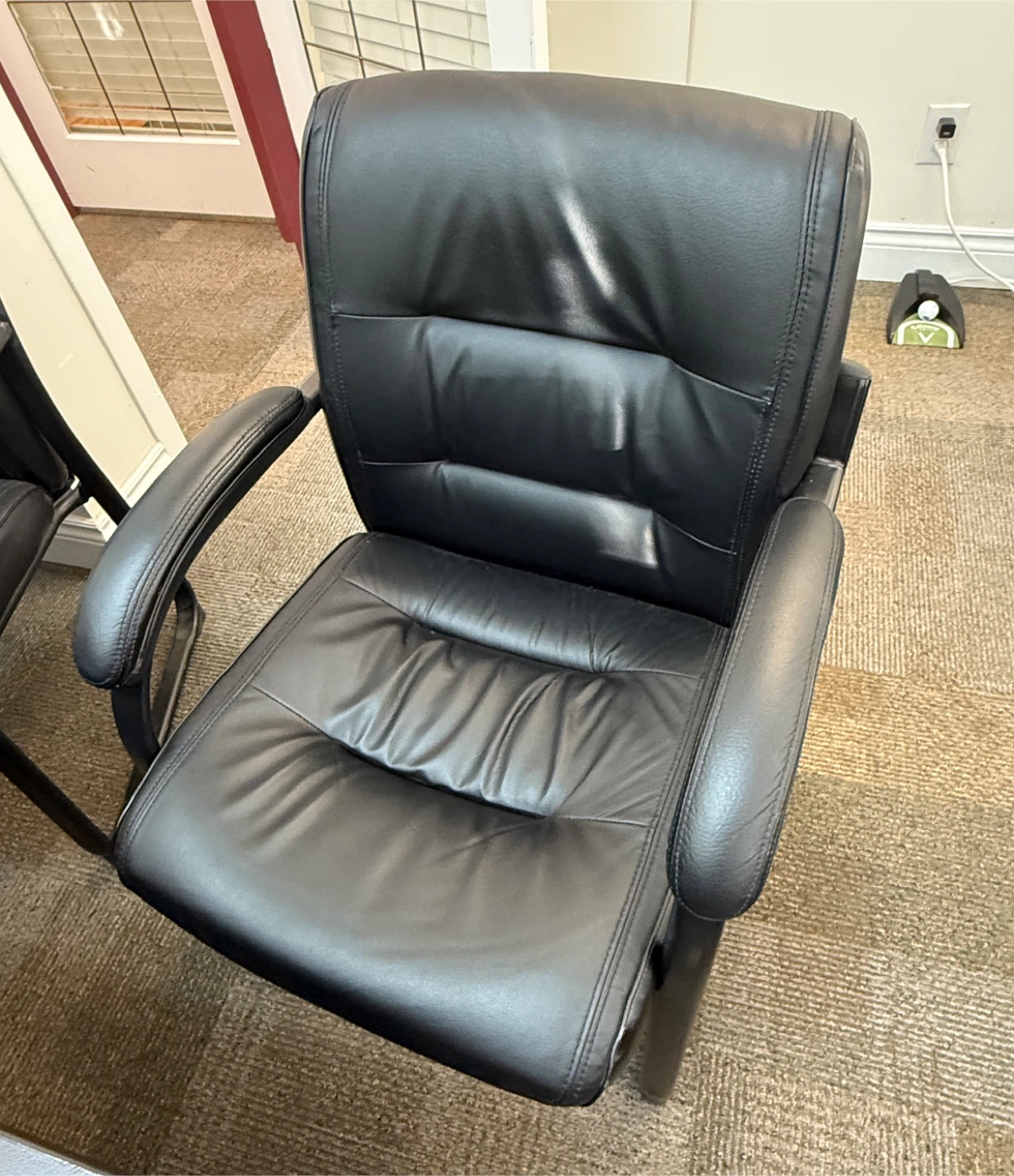 Black Leather Office client Chairs