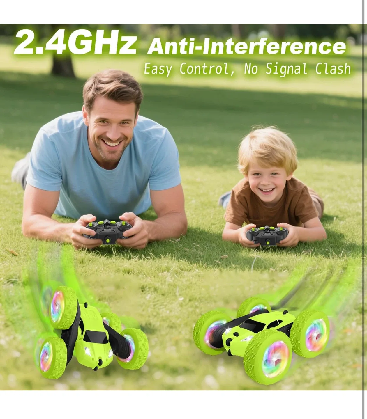 Green Stunt Car 6+ 360° Rotation image indicator(5)