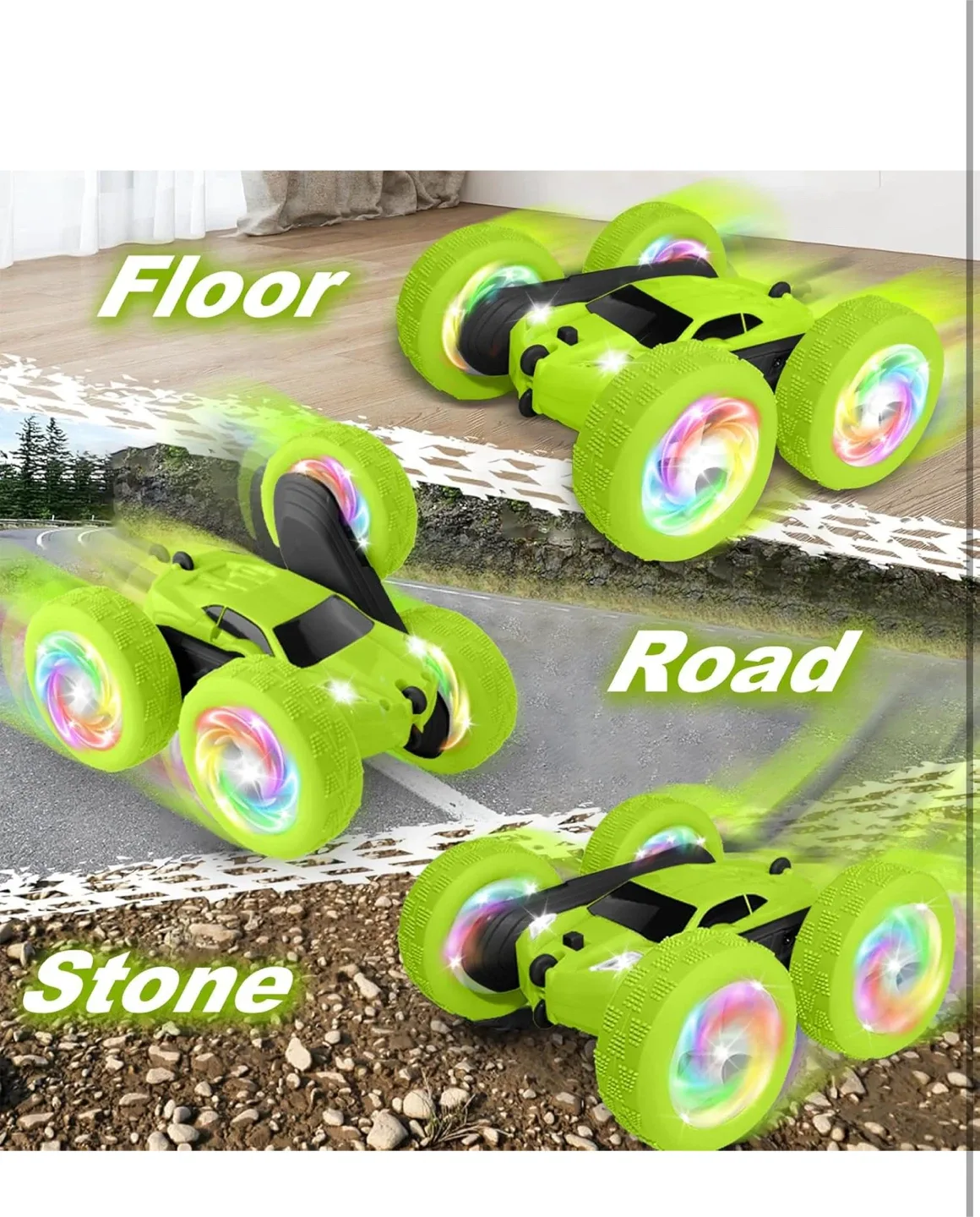 Green Stunt Car 6+ 360° Rotation image indicator(6)