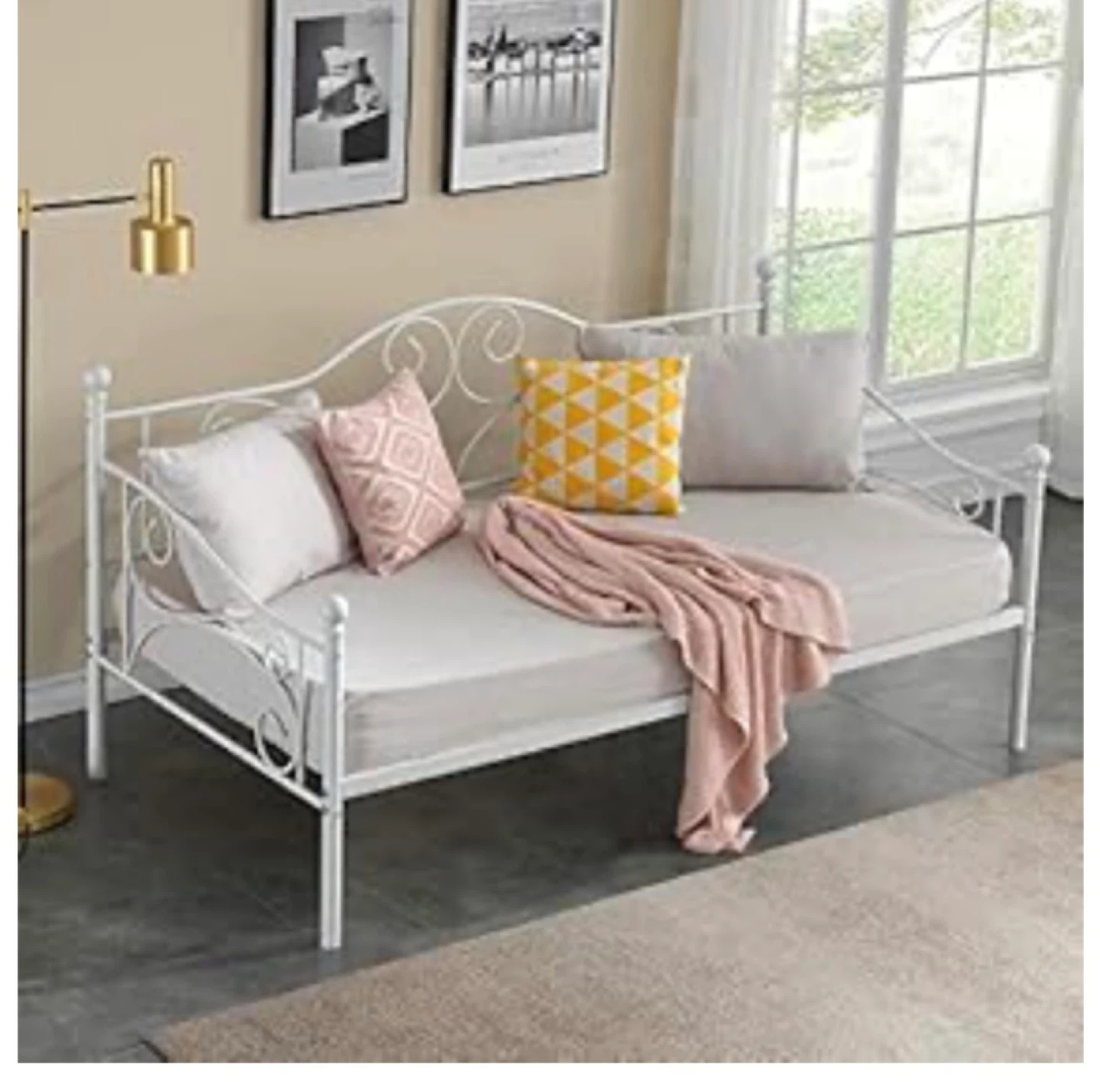 White Metal Daybed Frame