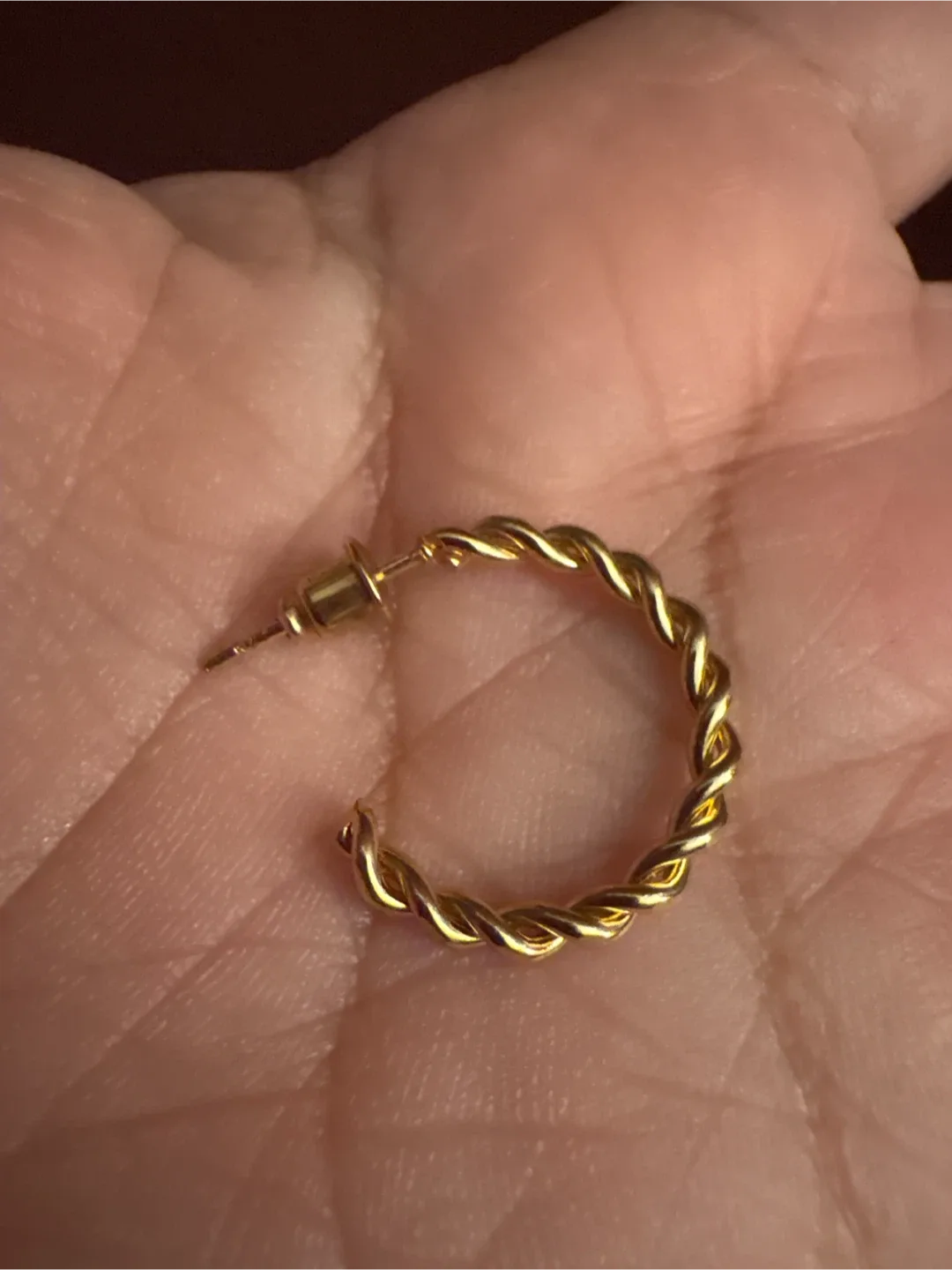 New Gold tone Twisted Hoop Earrings image indicator(4)