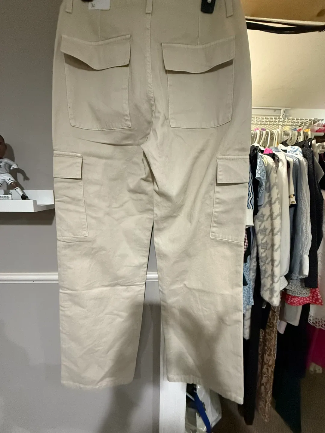 MNG Mango Beige Cargo Pants - Size 36
