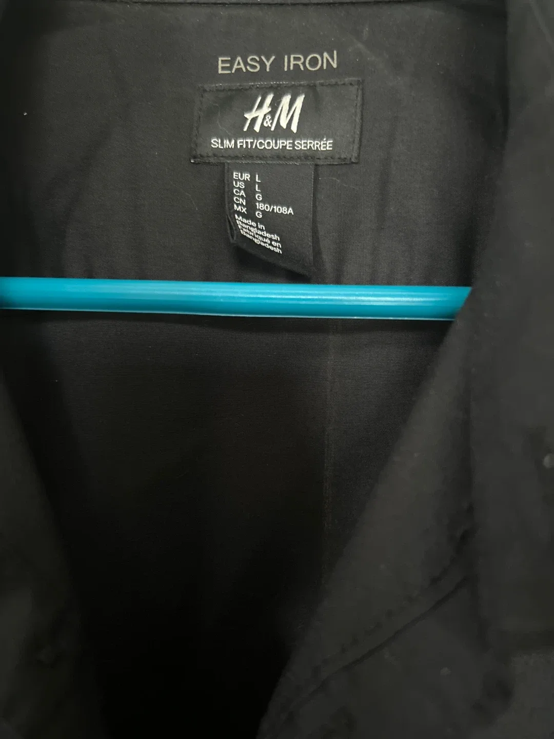 H&M Easy Iron Slim Fit Black Shirt - L image indicator(2)