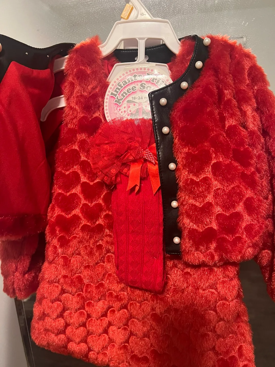 Infant Girls Red Heart Outfit - 18-24 Months from UK image indicator(3)