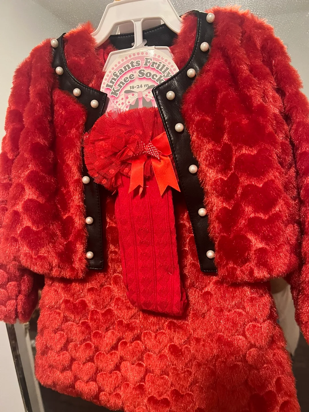 Infant Girls Red Heart Outfit - 18-24 Months from UK image indicator(2)