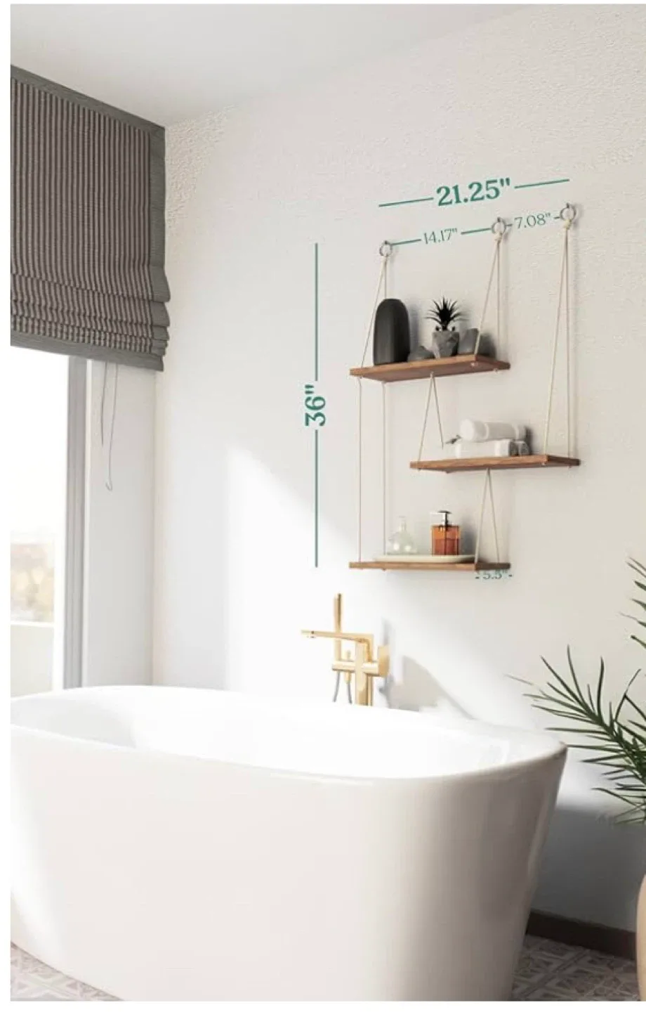 3 Tier Hanging Wood Shelves image indicator(3)