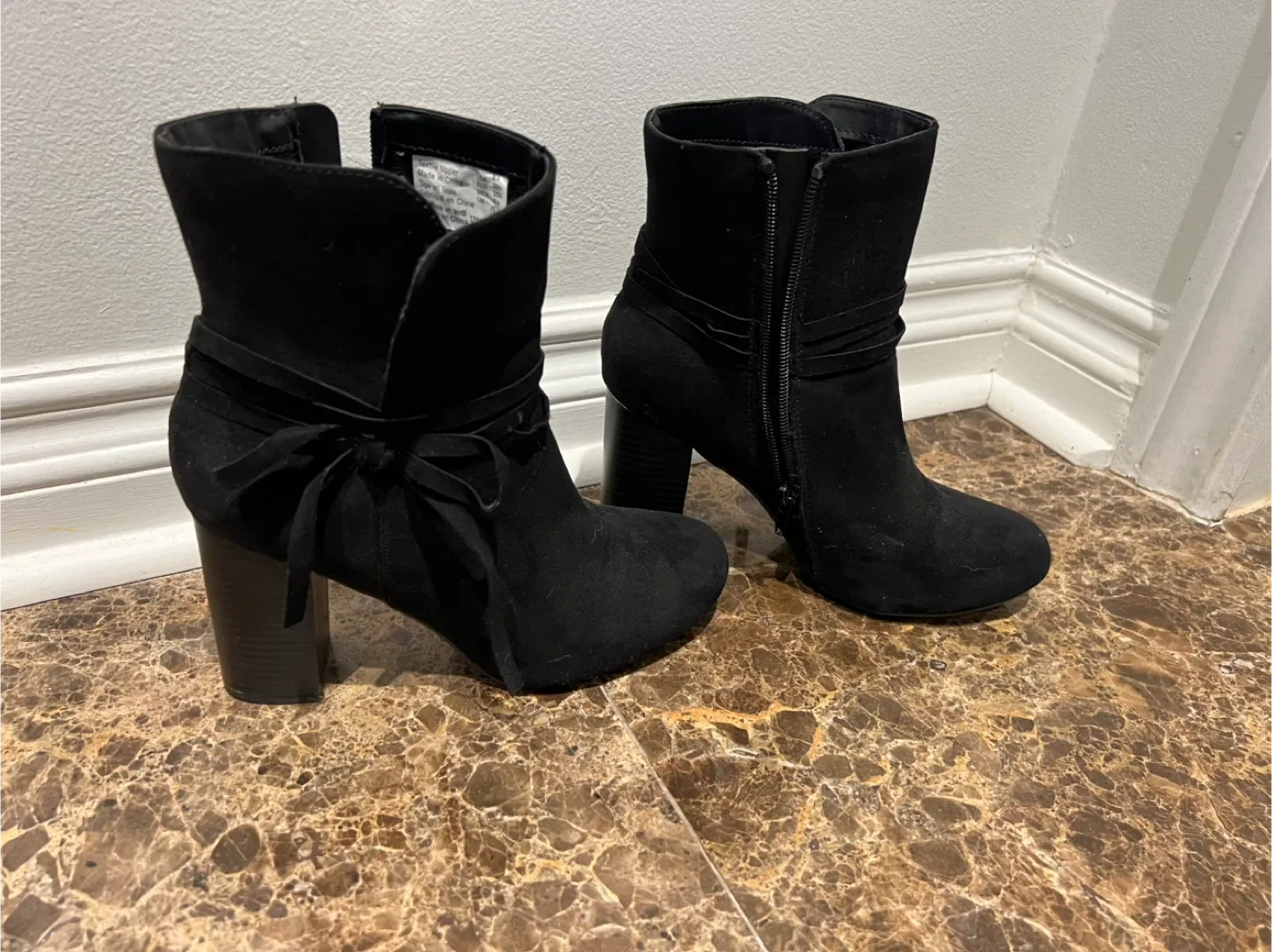 Women's Black Suede Ankle Boots thumbnail