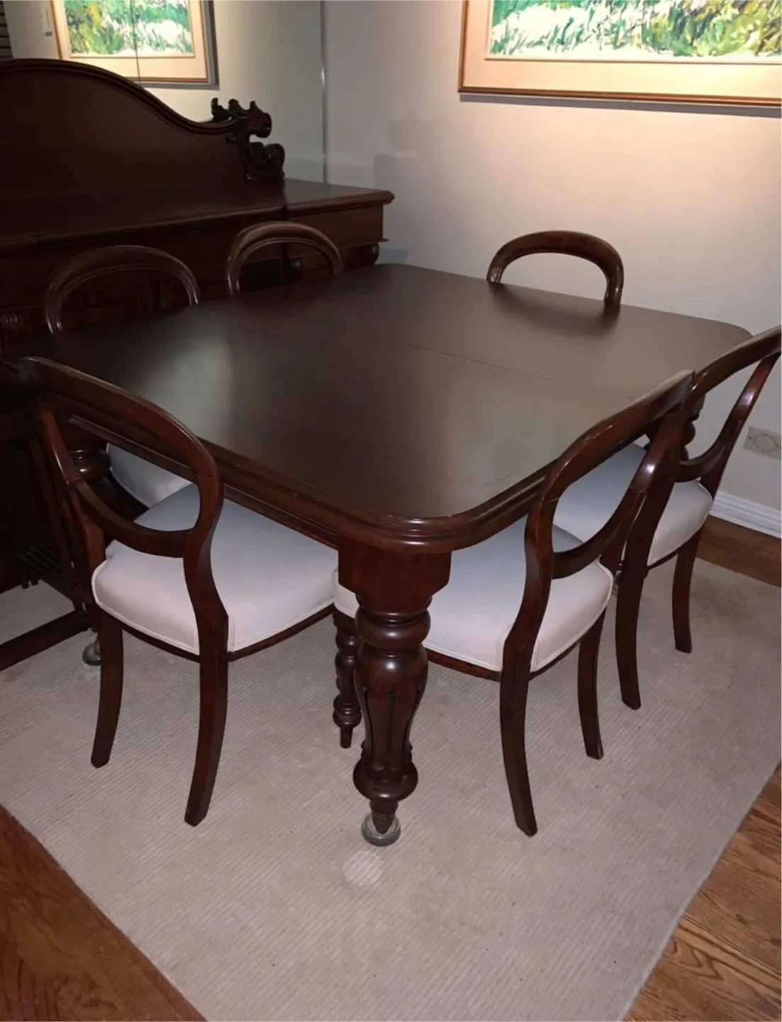 Dark Wood Dining Table with 6 Chairs image indicator(5)