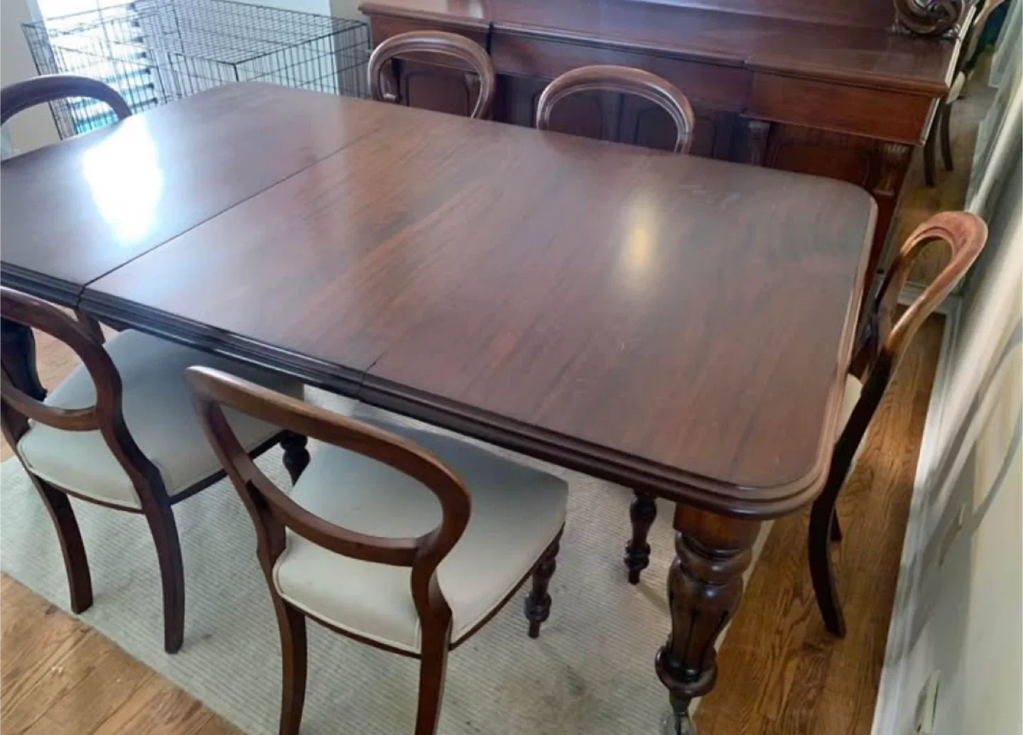 Dark Wood Dining Table with 6 Chairs image indicator(2)
