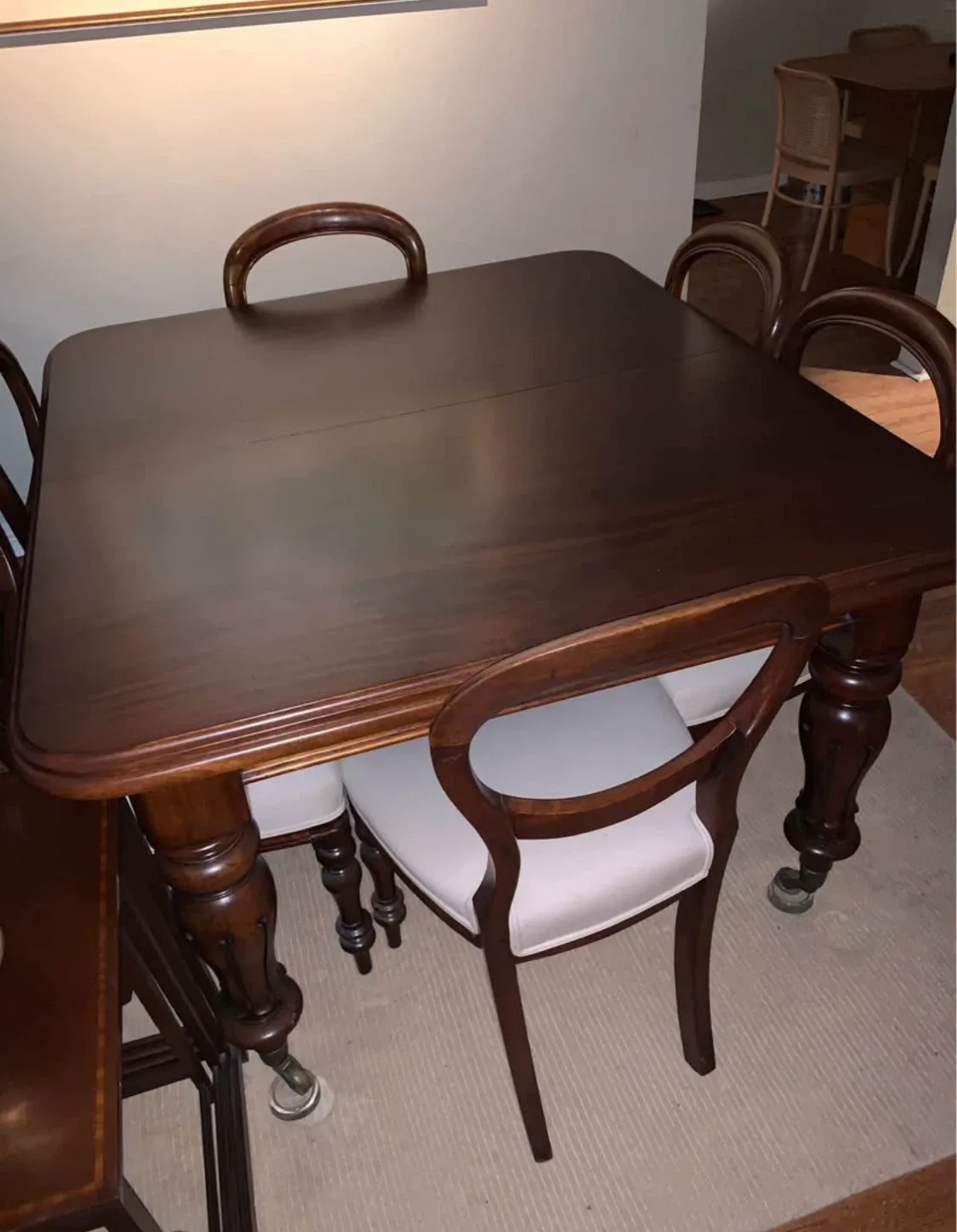Dark Wood Dining Table with 6 Chairs image indicator(4)