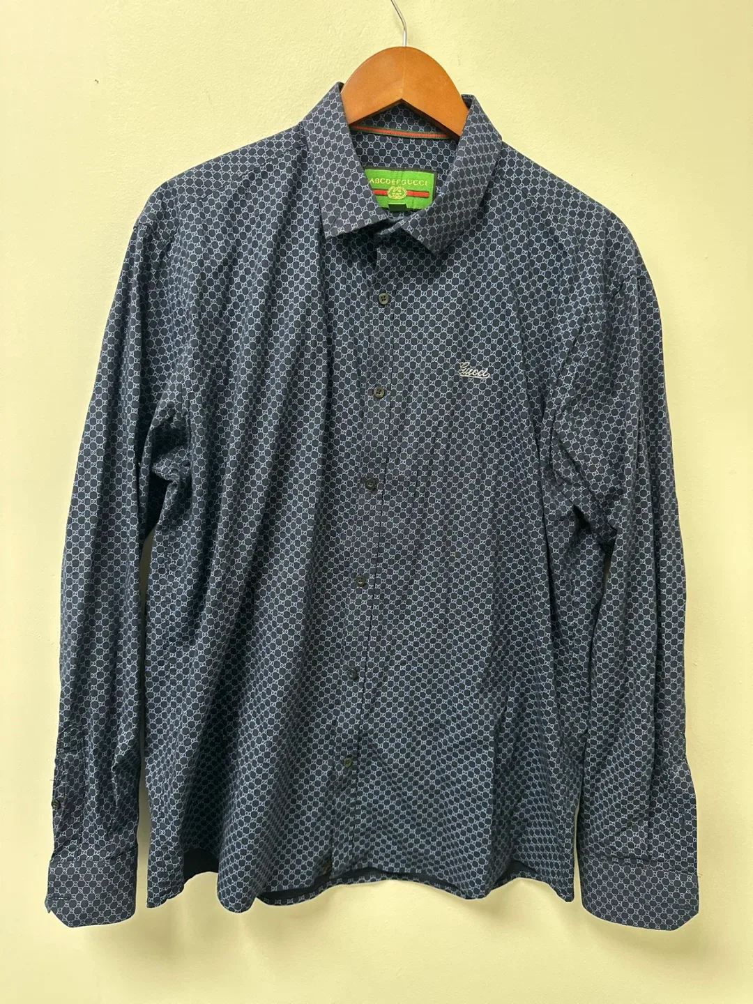 Gucci ABCDEFGUCCI Men's Patterned Long Sleeve Shirt image indicator(3)