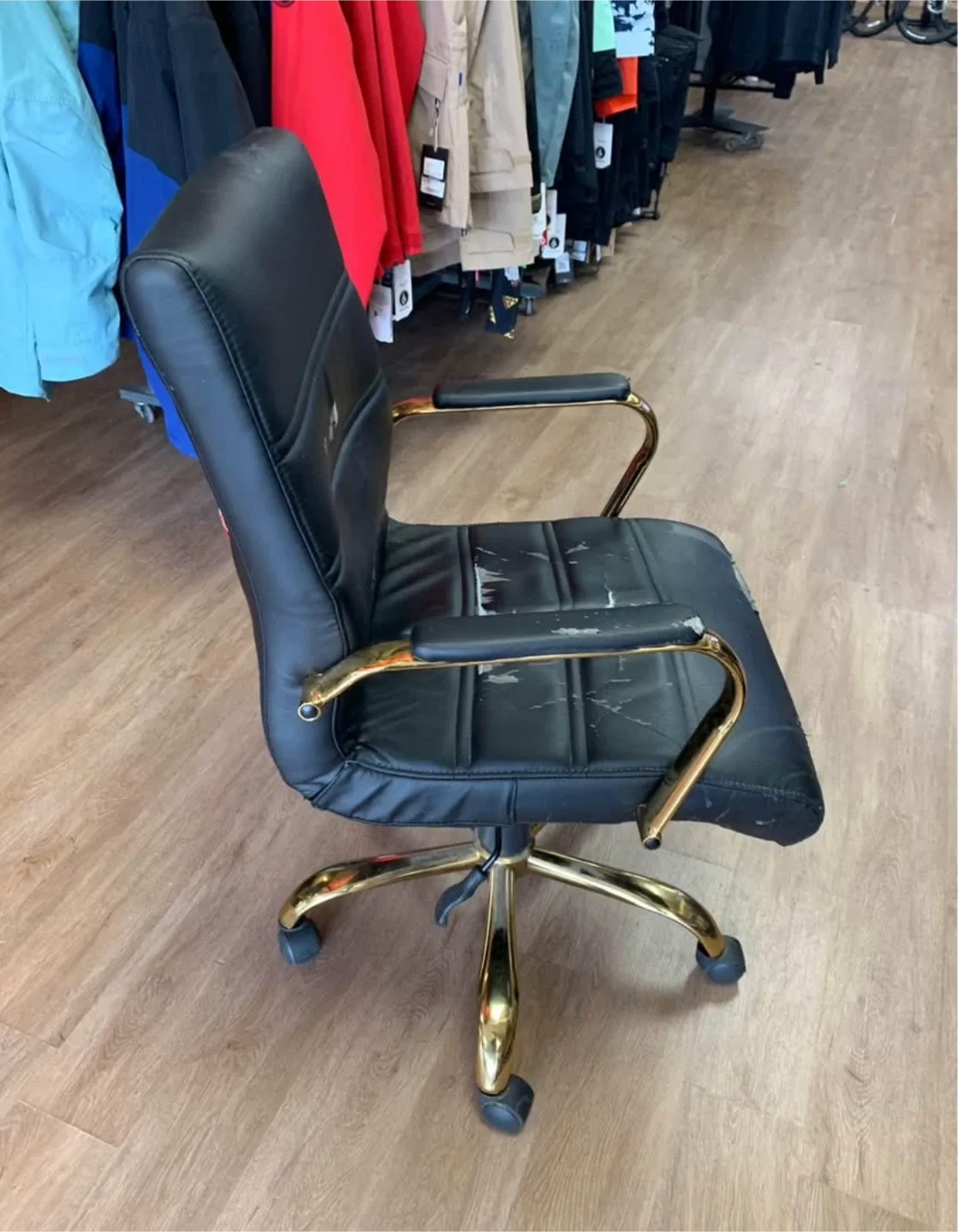 Black & Gold Office Chair - Gently Used image indicator(3)