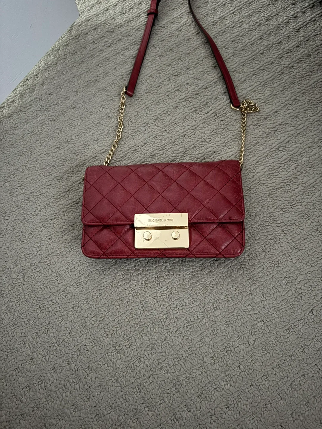 Michael Kors Red Leather Crossbody Bag image indicator(2)