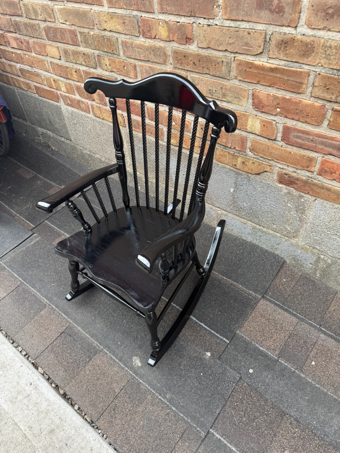 Black Wooden kids  Rocking Chair - photo 3