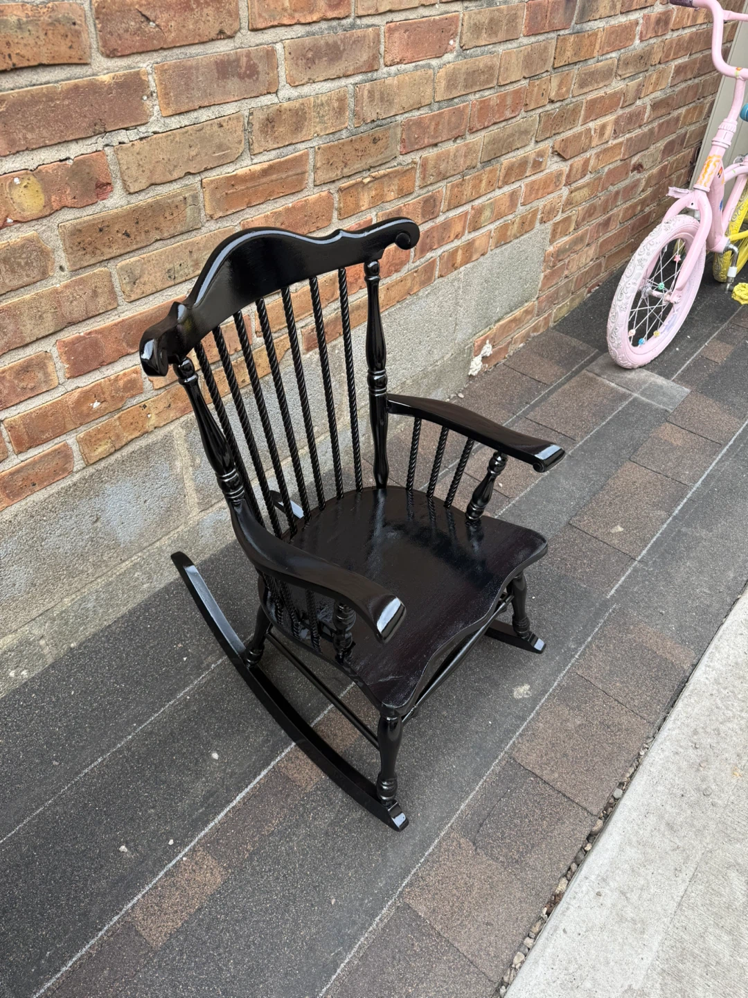 Black Wooden kids  Rocking Chair - photo 2