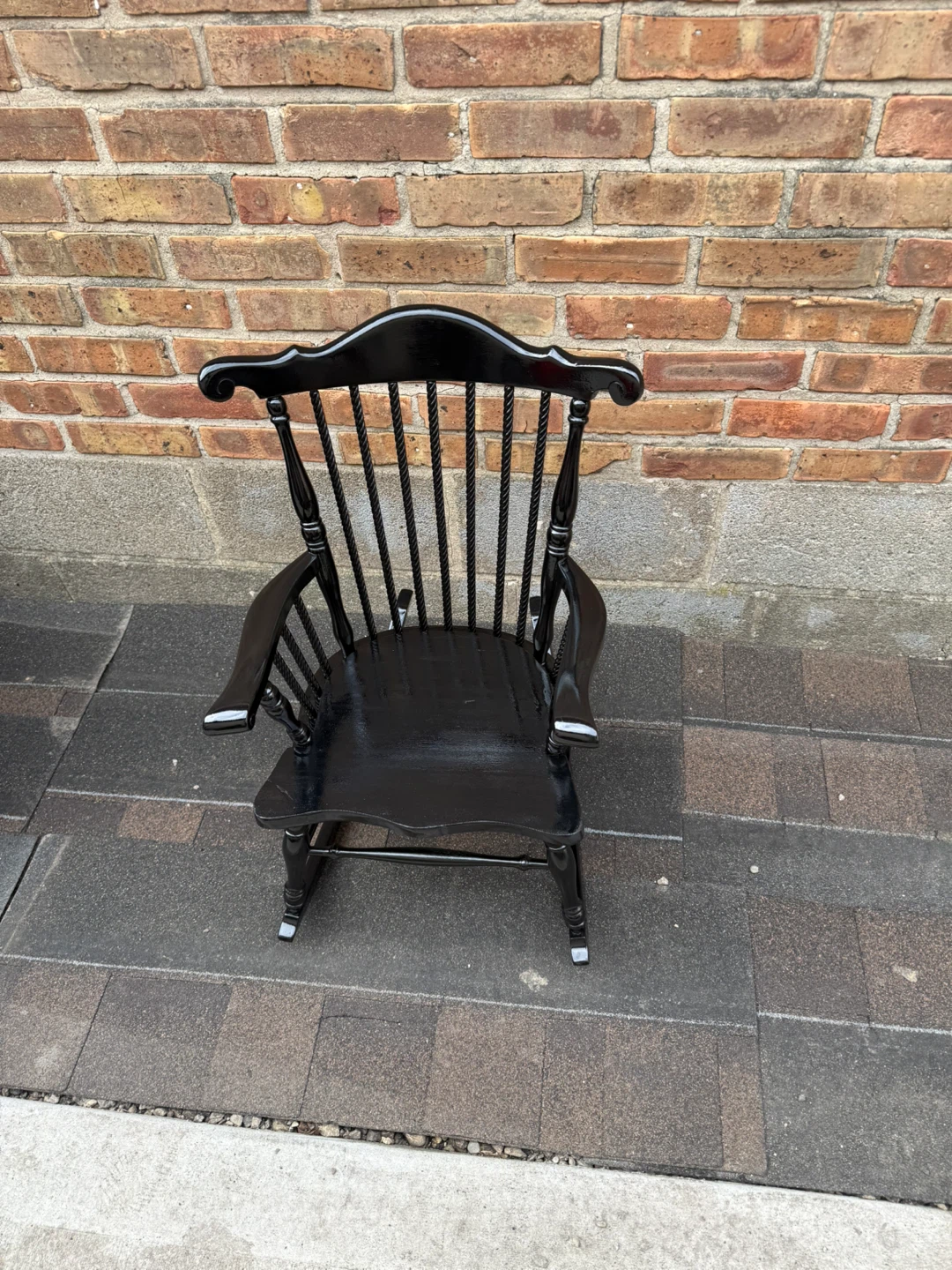 Black Wooden kids  Rocking Chair - photo 4