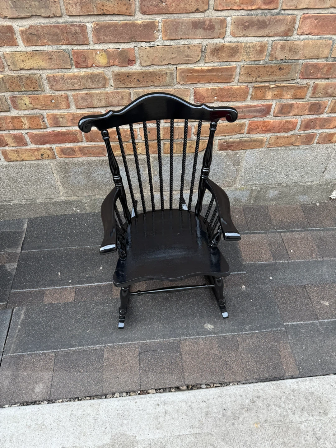 Black Wooden kids  Rocking Chair