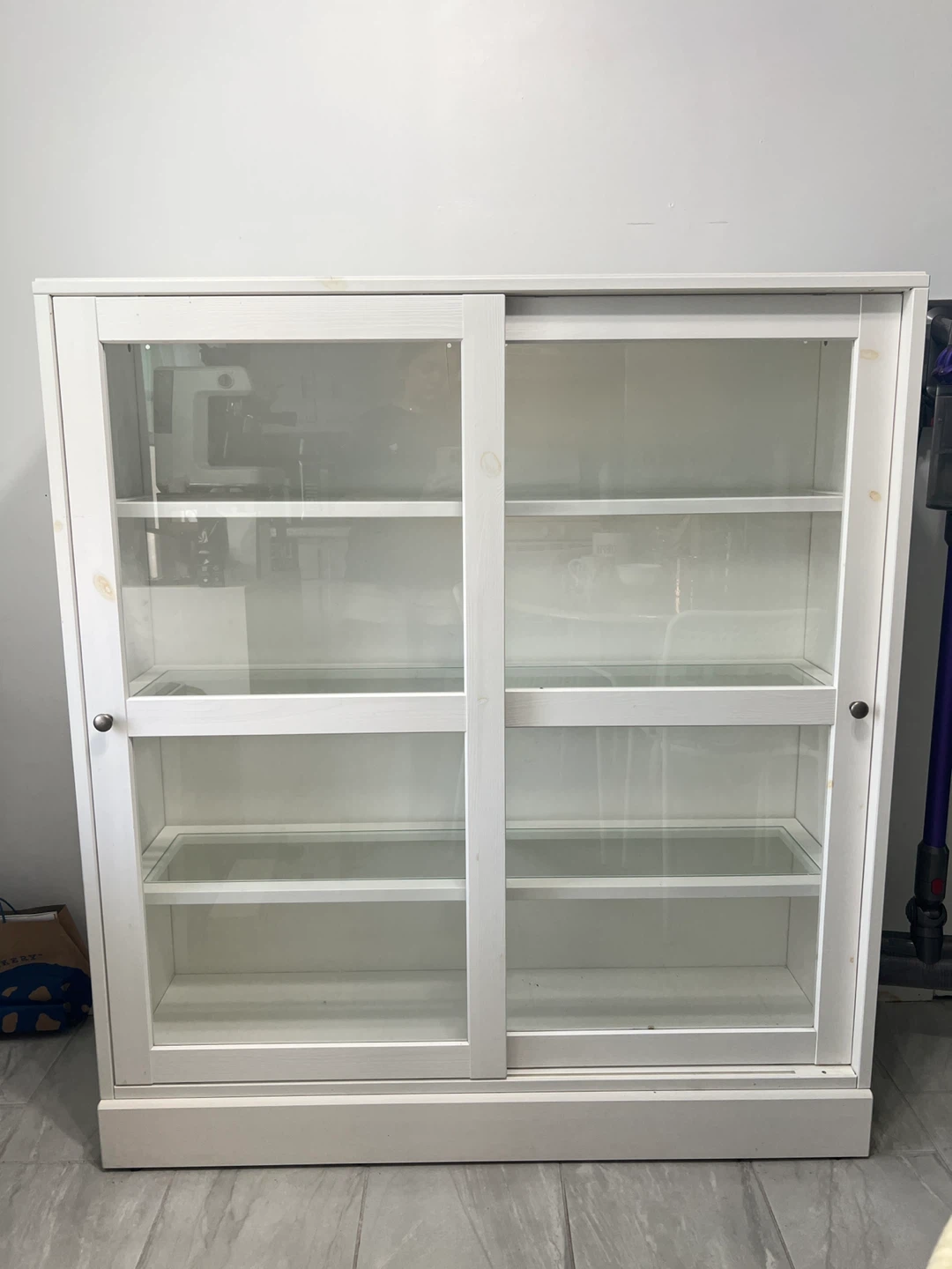 IKEA HAVSTA White Glass-door Cabinet with base