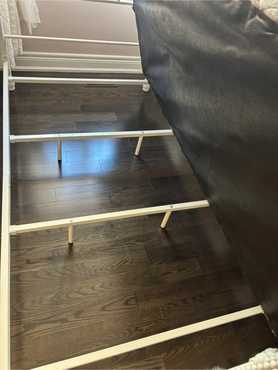 White Metal Twin Bed Frame and boxspring image indicator(3)