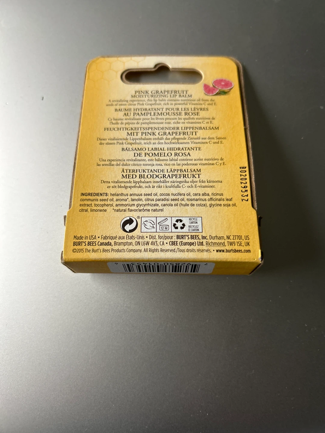 Burt's Bees Pink Grapefruit Lip Balm - New - photo 2