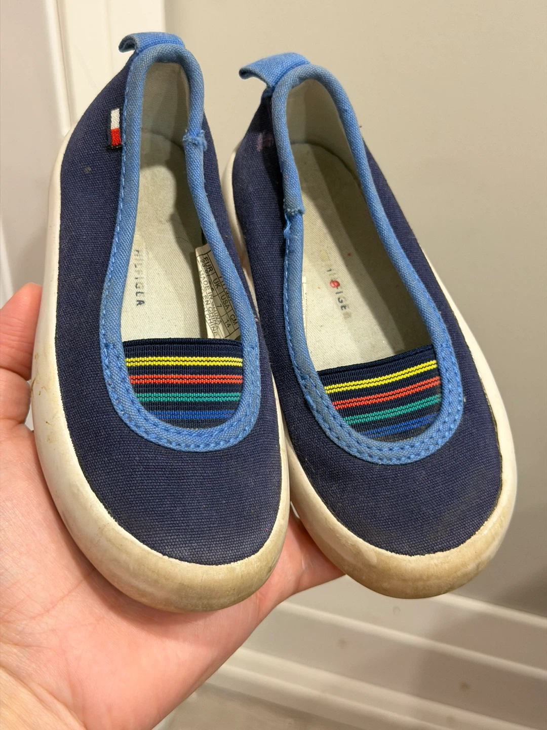 Tommy Hilfiger Kids Navy Blue Slip-On Shoes Size 7
