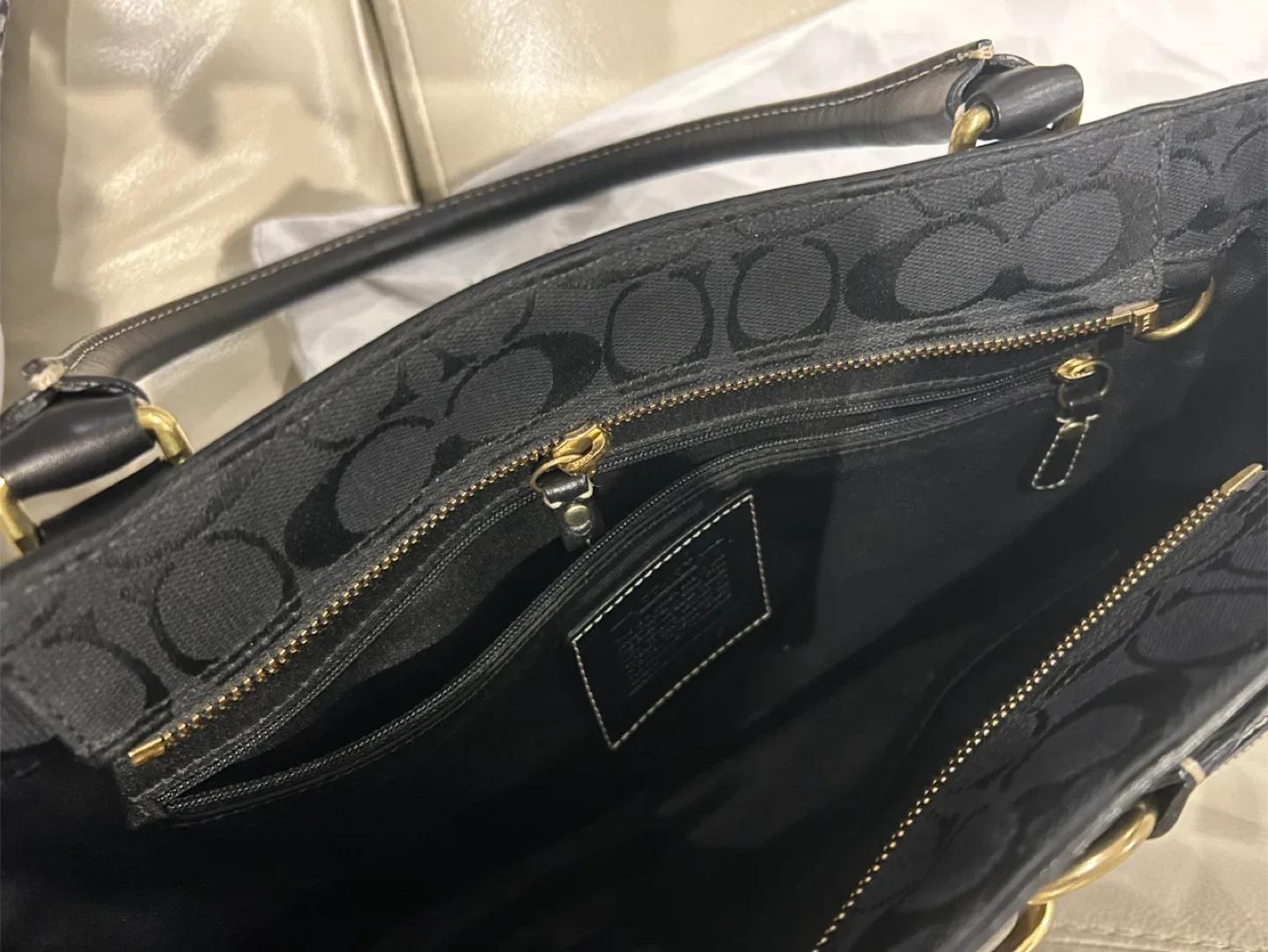 Coach Black Signature Satchel image indicator(5)