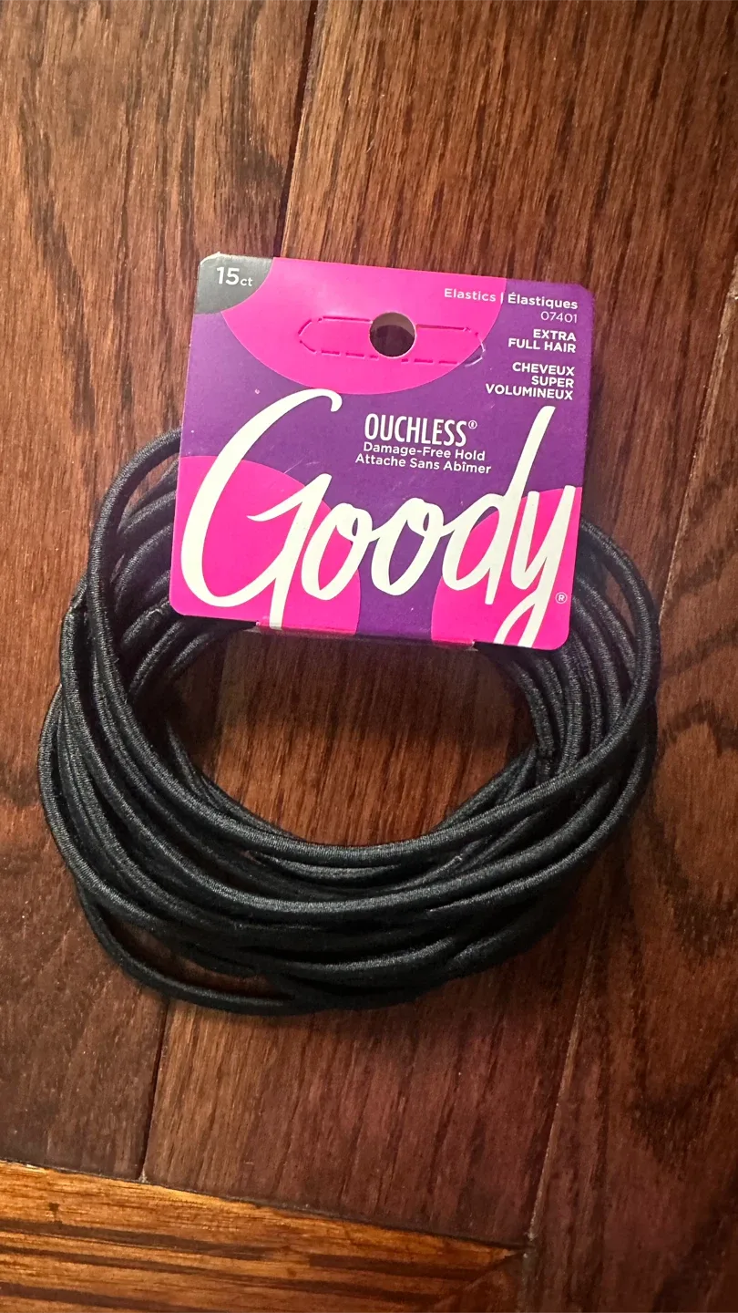 Goody Ouchless Black Hair Elastics - 15 ct thumbnail
