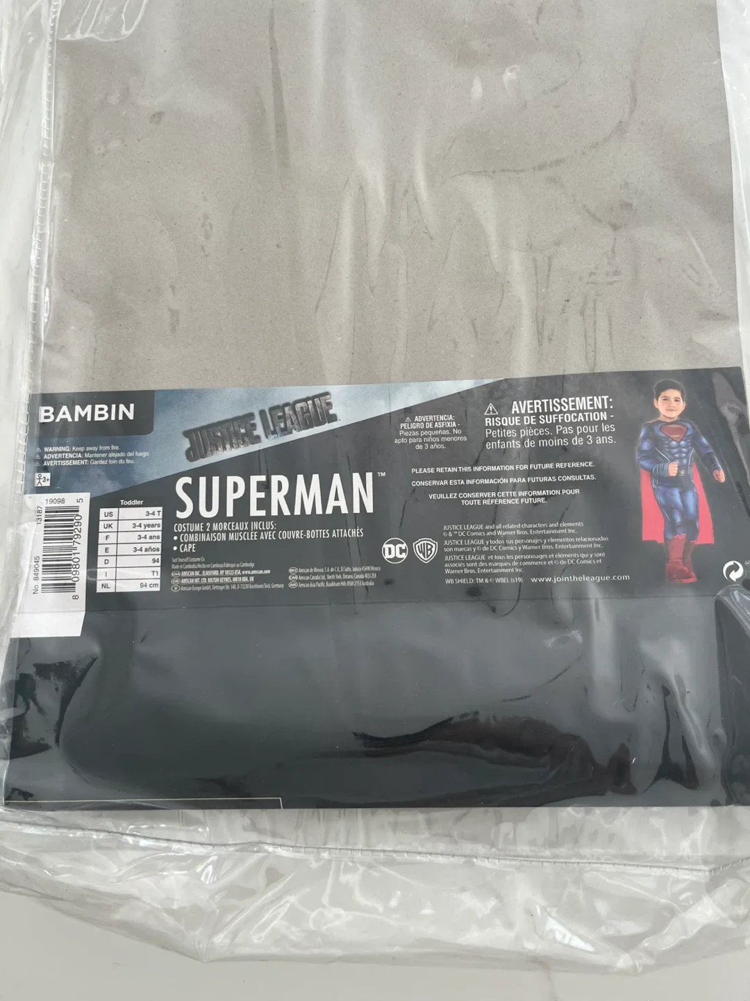 Justice League Superman Costume - Toddler Size 3-4 image indicator(3)