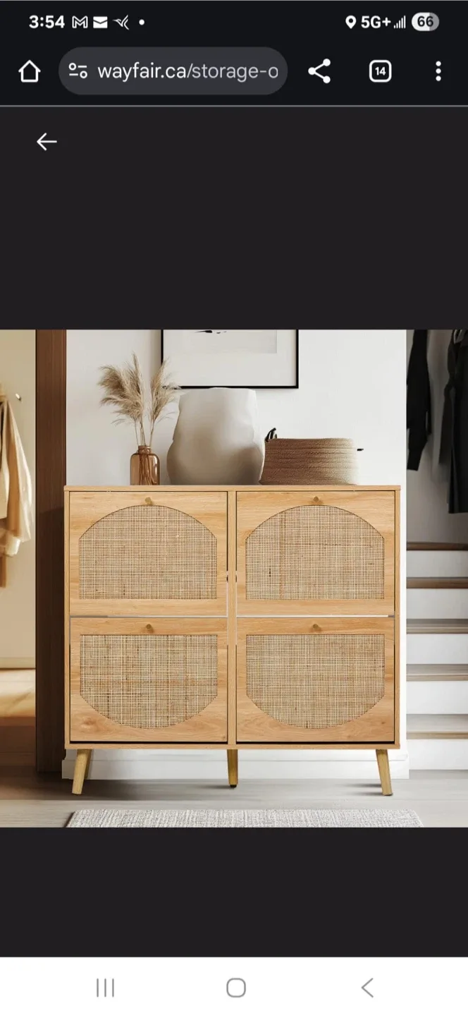 Wayfair Shoe Storage Cabinet - Natural Wood image indicator(3)