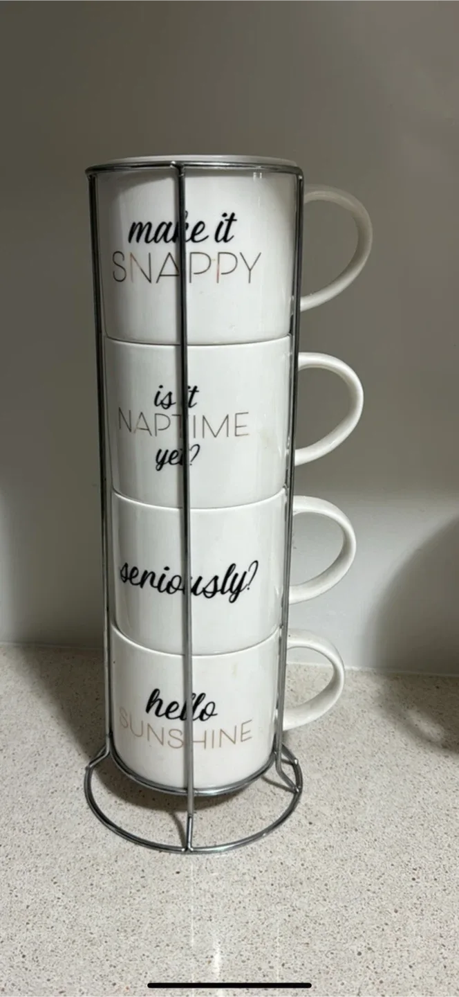 Stackable Coffee Mugs with Stand thumbnail