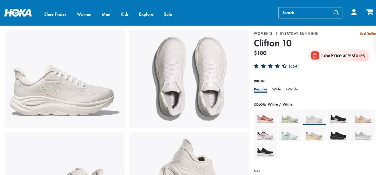 Hoka Clifton 10 Women Size 7.5 White image indicator(2)