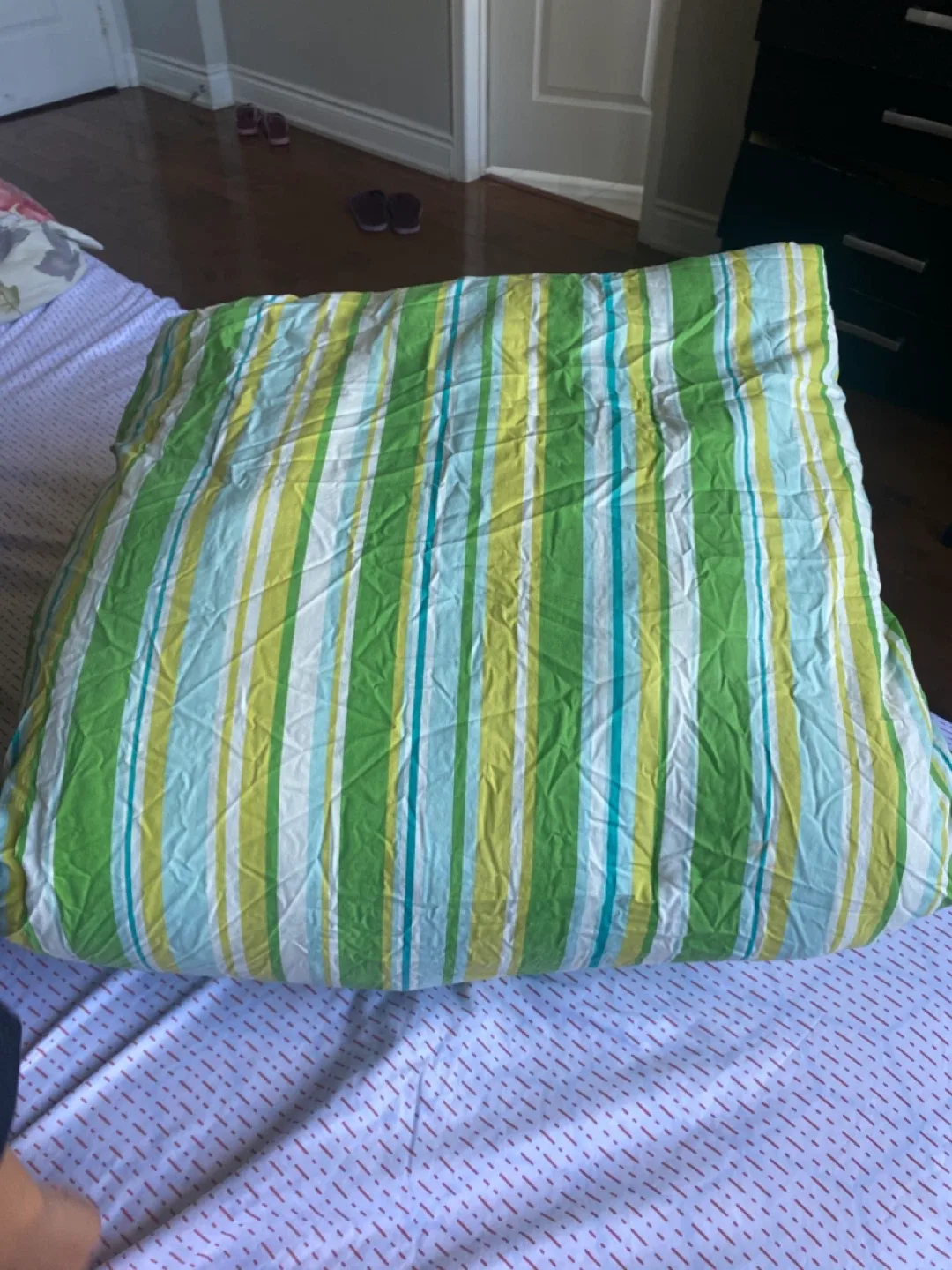Striped Comforter Green, Yellow, Blue thumbnail